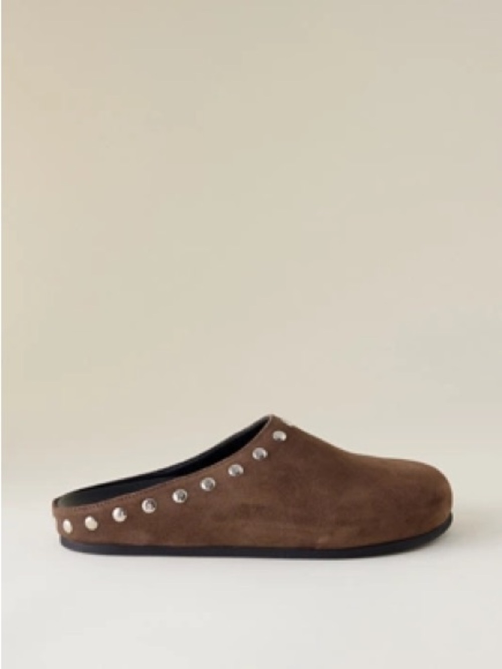 NEW Anthropologie Brown Suede Studded Clog Mules